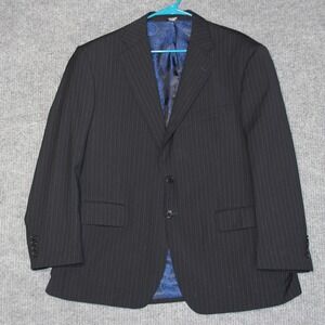 Vitarelli Men's 44S Navy Pinstripe 100% Wool Two Button Blazer Sport Coat